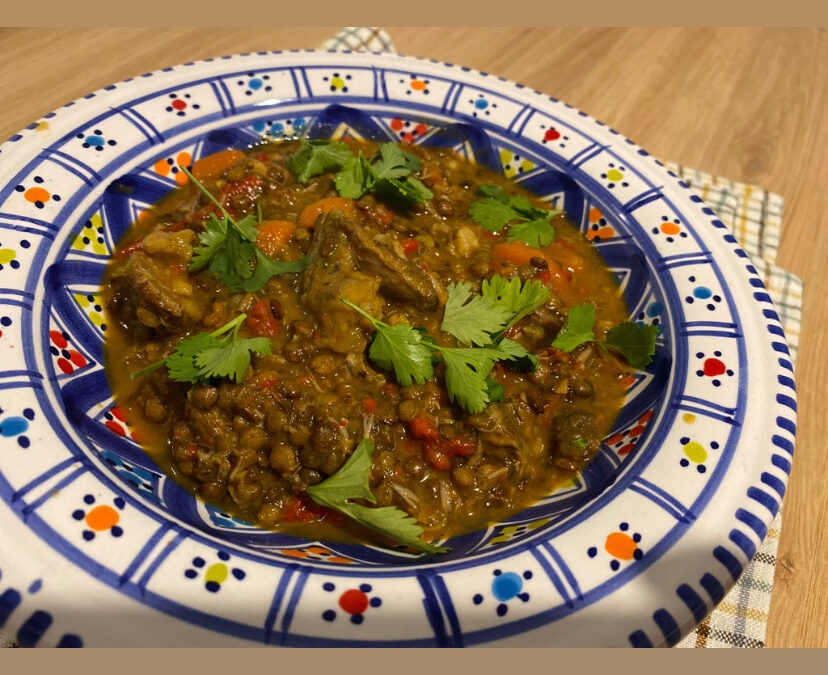 LENTILLES AUX LEGUMES ET SON AGNEAU FONDANT