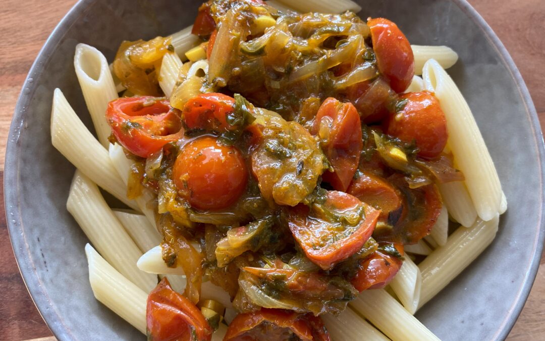 SAUCE TOMATES CERISES , OIGNONS CONFIT