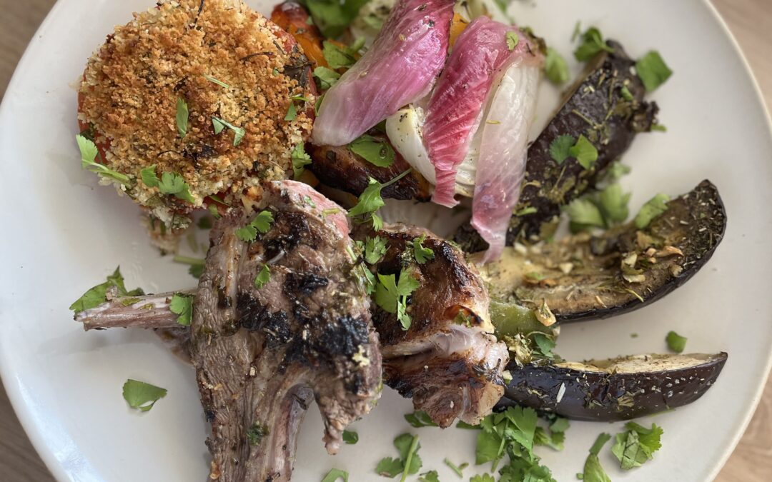 COTELETTES D&rsquo;AGNEAU GRILLEE ET SES LEGUMES DU SOLEIL